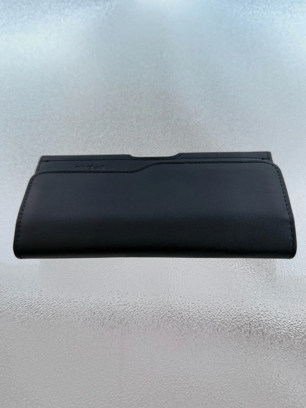 DeBin Black Leather Horizontal Belt Cell Phone Holster Case